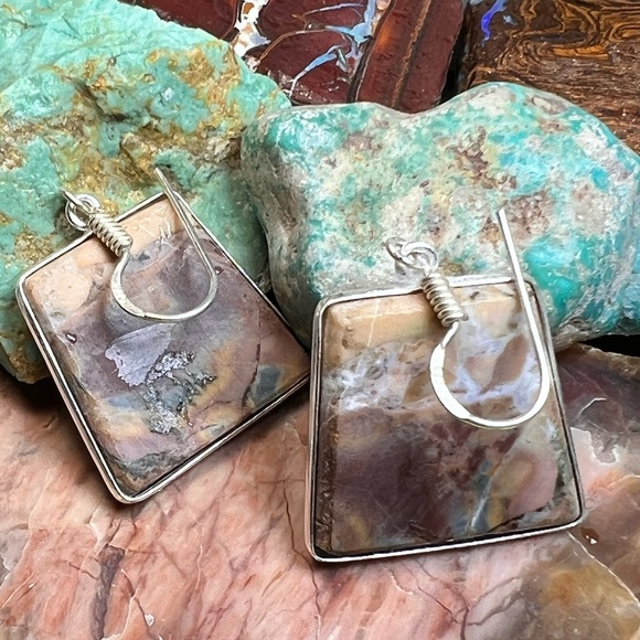 Butterfly jasper earrings (Z-6) - Picture 6 of 13